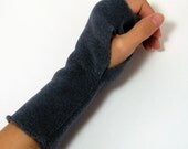 Fingerless Gloves for LADIES - Soft Navy Blue - Sweater Fleece