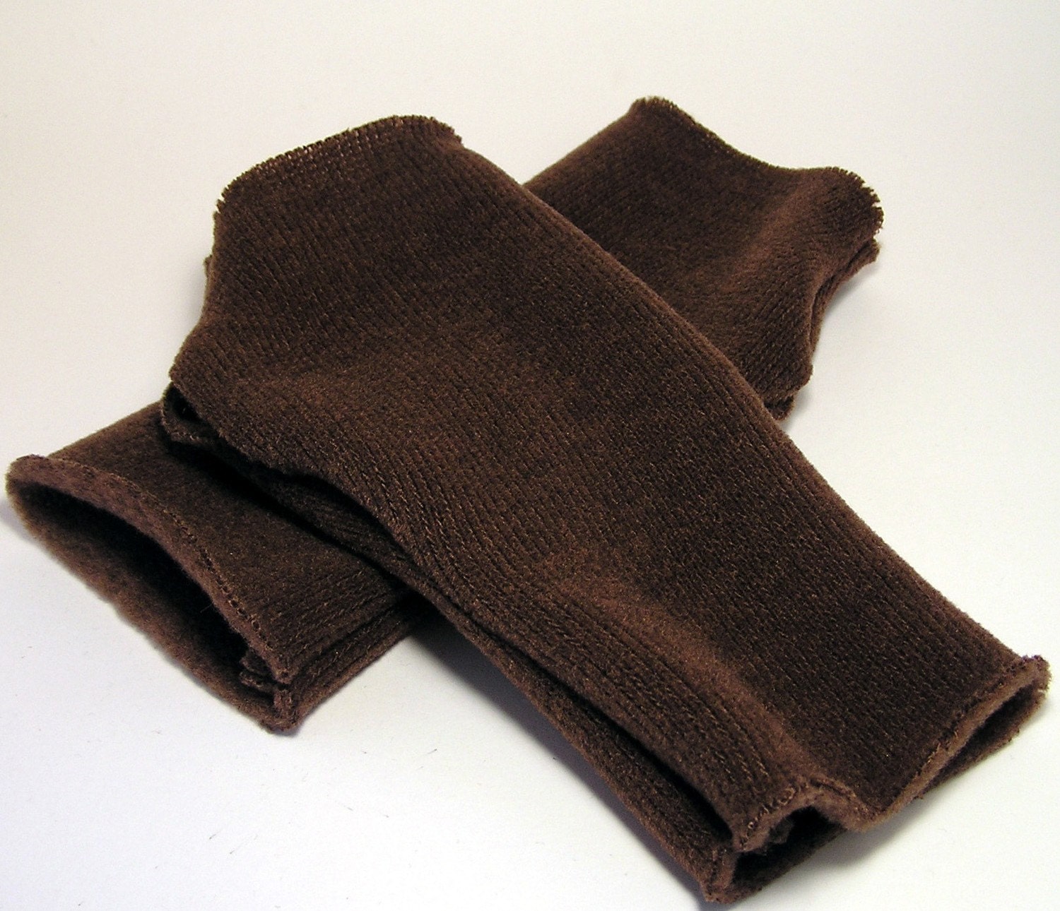 Fingerless Gloves / Mittens - Warm Brown - Sweater Fleece for LADIES