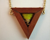 Triangle embroidered gold necklace -- Tri No.3