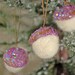 Hanging glittered Christmas acorn ornaments (light amethyst ) (group 1)