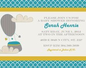 Hot Air Balloon- Custom Baby Shower Invitation