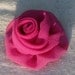 Pink rose hair clip - medium flower hair clip in soft fuchsia pink crinkle chiffon fabric