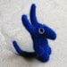 Mini beastie, fantasy creature, needle felted from pure wool, cobalt blue, child friendly