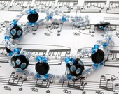 Beaded Bracelet - Blue Dotted by randomcreative on Etsy