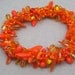 Beaded Bangle Bracelet - Tangerine Orange Explosion by randomcreative on Etsy