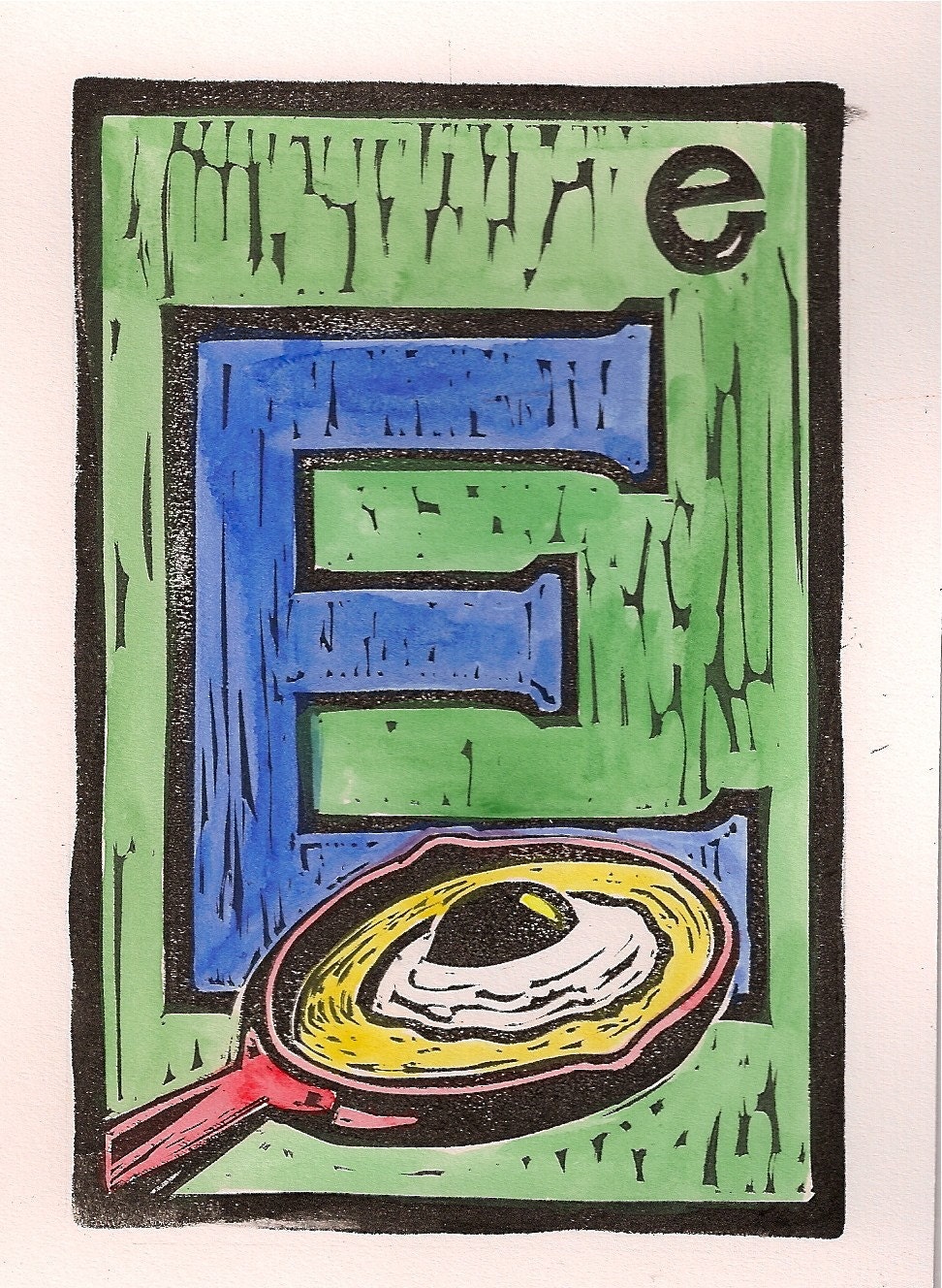 E is for Egg Alphabet Series Print by monster in the closet on etsy