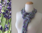 lavender fields. crochet long skinny scarf . lariat . belt . violet lilac purple sage mint moss green boho gypsy spring fashion accessories
