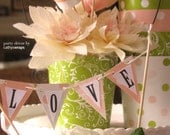 6 Flower Vases & Pots - Graduation Party, Tea Party, Shower Centerpieces, Wedding Flowers, May Day, Mothers Day Flowers