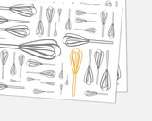 One Light Orange Whisk -- Printable Recipe Cards