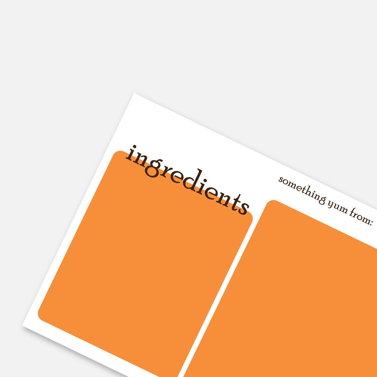 Modern Orange -- Printable Recipe Cards