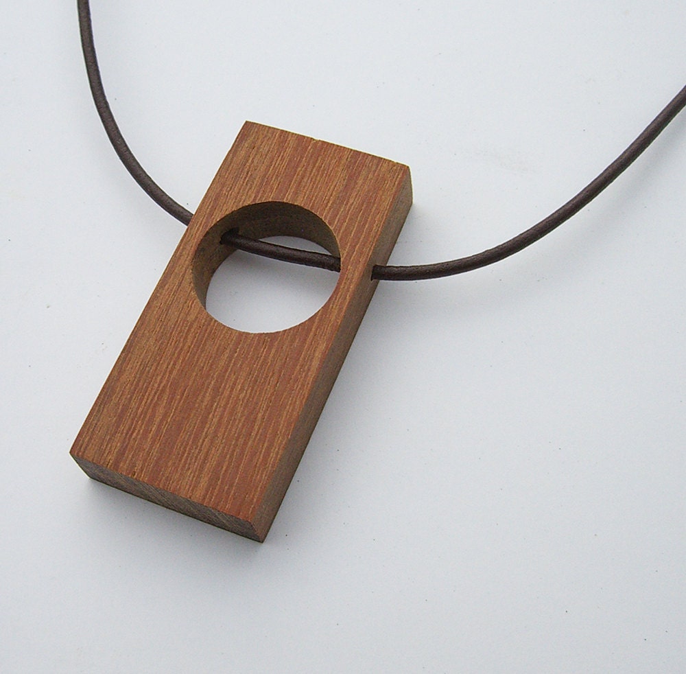Reclaimed Wood Rectangle Necklace