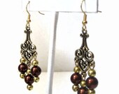 WOMEN'S JEWELRY: Earrings Chocolate Brown Glass Bead Pearl