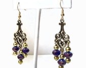 WOMEN'S JEWELRY: Earrings Grape Purple Glass Bead
