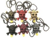 Skull and Crossbones Beer Bottle Charms Drink Tags Set of 6