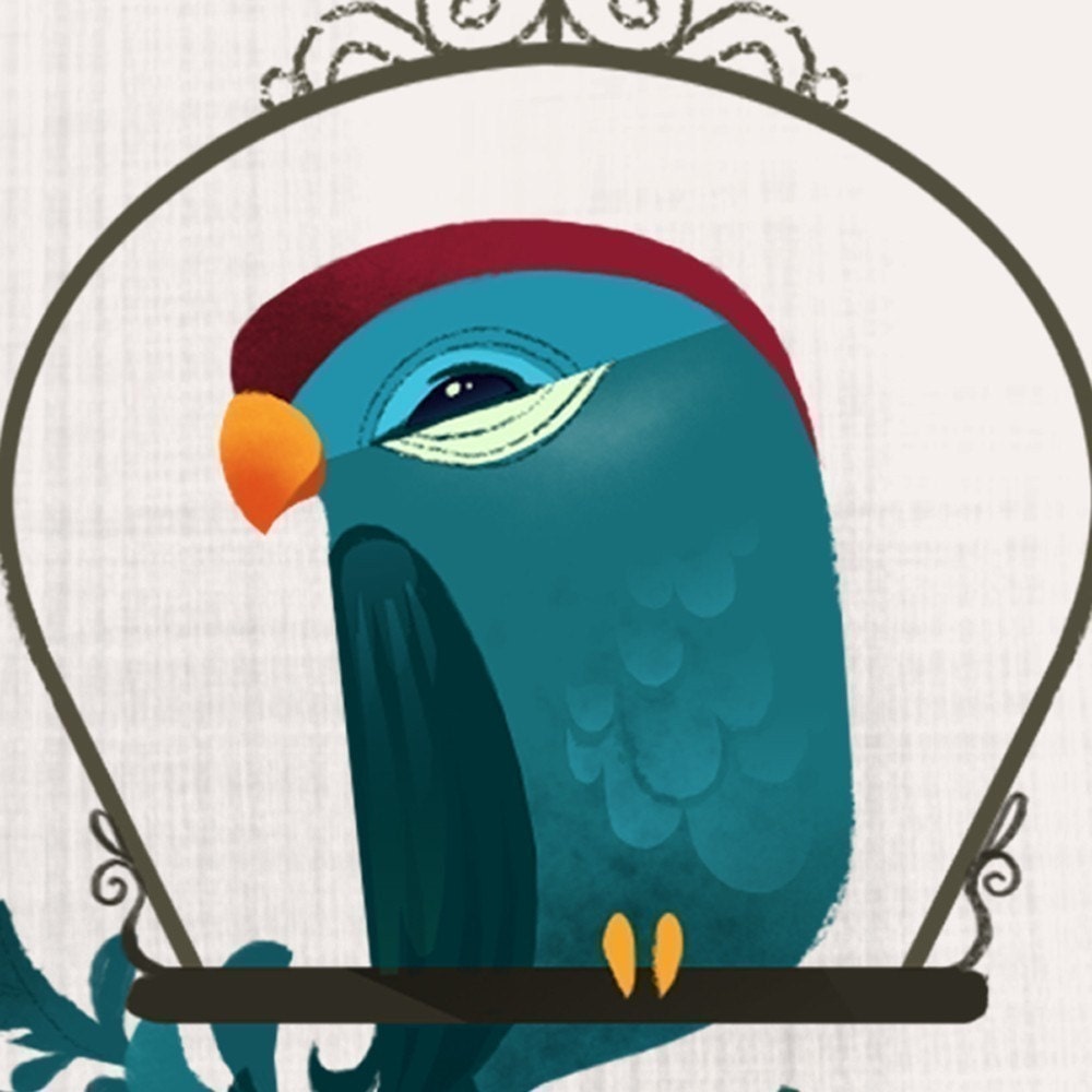 Blue Birdie Mini Print