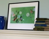 Thumbelina and Water Lilies Illustration Print - 11 x 16 (A3)
