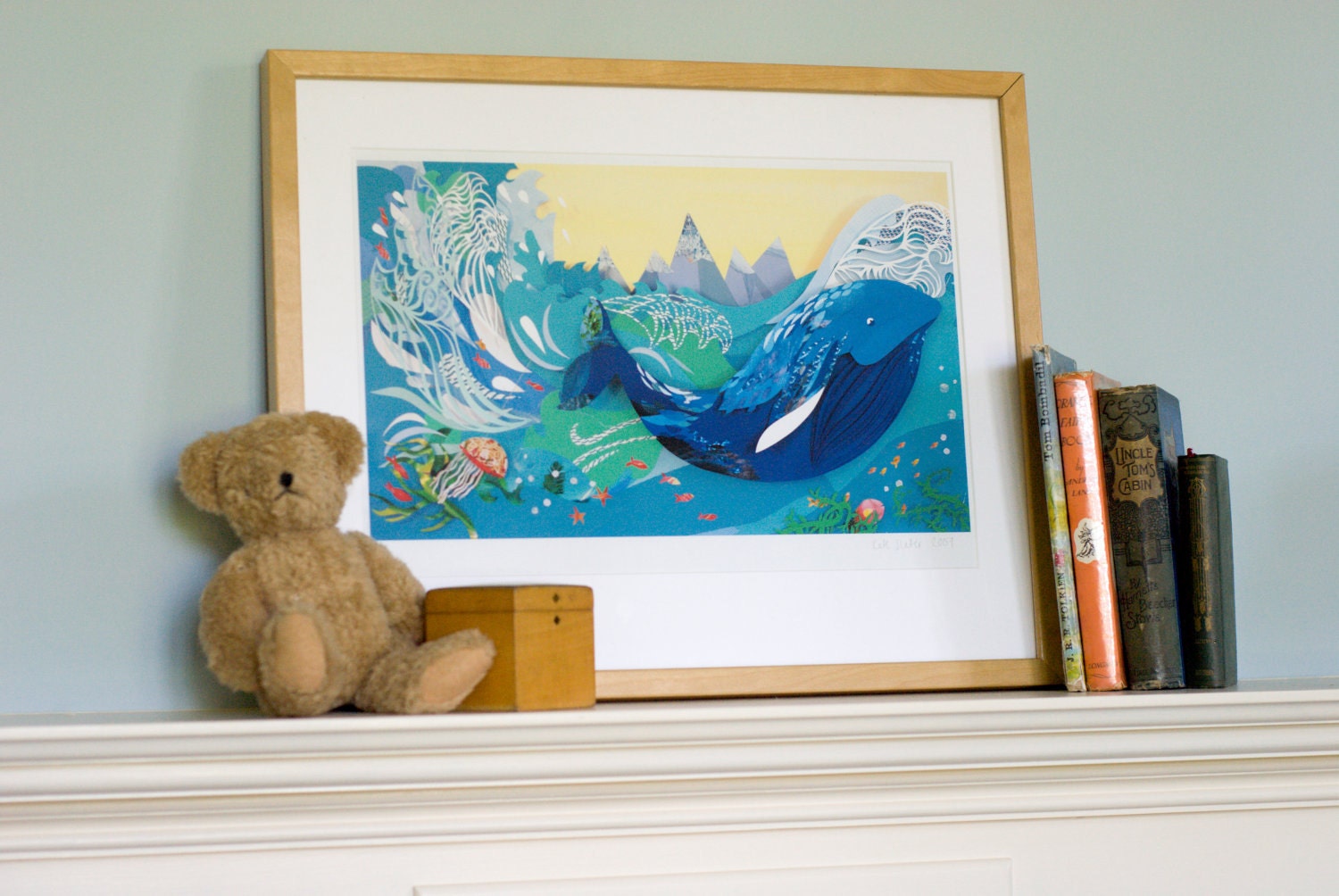 Whale in the Waves Illustration Print - 11 x 16 (A3)
