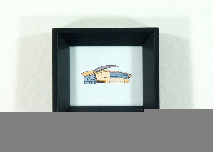 Target Field framed art - Minneapolis Minnesota Icon illustration of MLB Twins baseball in baby blue, yellow, gray, red, black