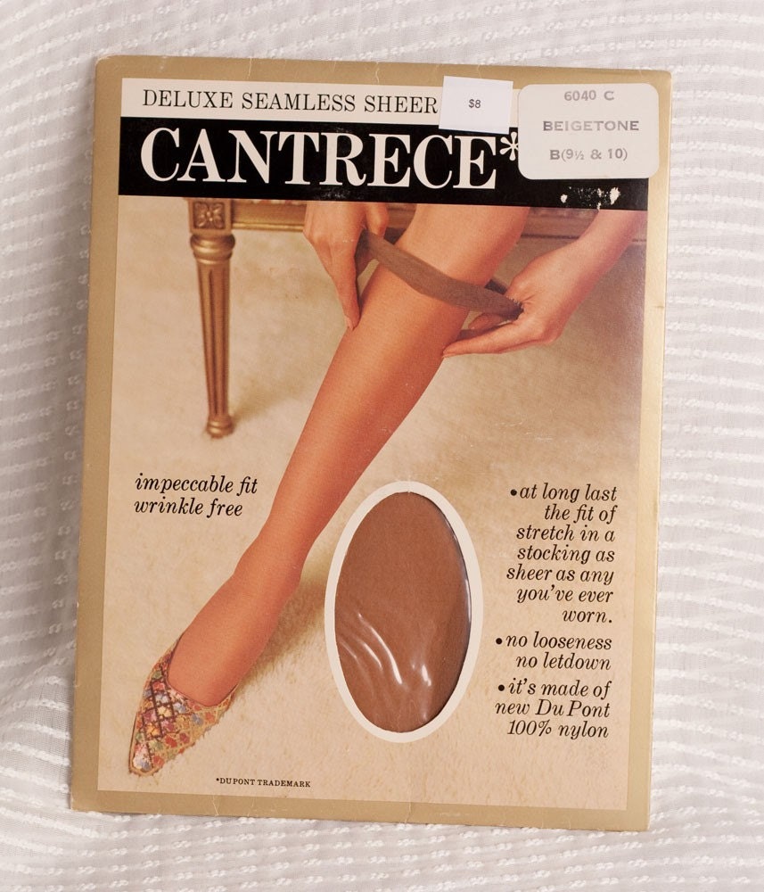 1965 Seamless Nude Stockings by Cantrece, New in Original Package