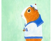 Guinea Pig Flying Kite 5"x7" Print