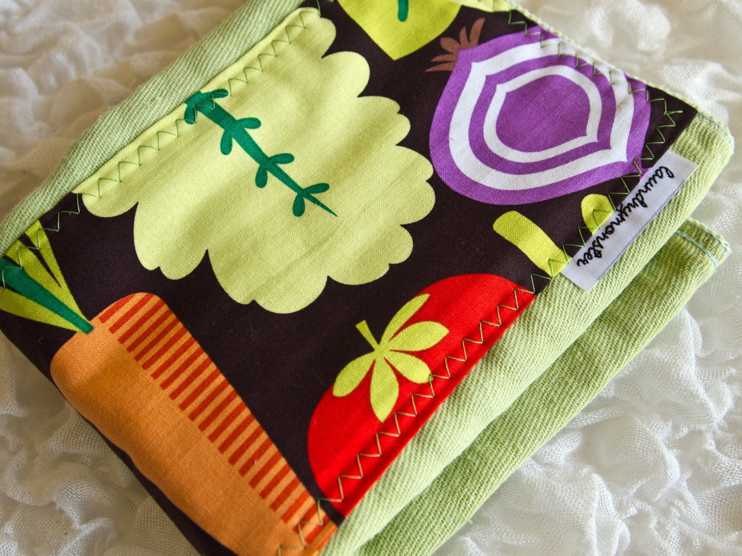 Baby burp cloth - The salad days light green hand dyed burp cloth