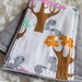 Baby burp cloth - tree squirrels gray hand dyed burp cloth