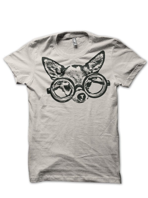 Hipster Chihuahua with Glasses - Urbarian Organic Tshirt Available in Men Women xs-s-m-l-xxl