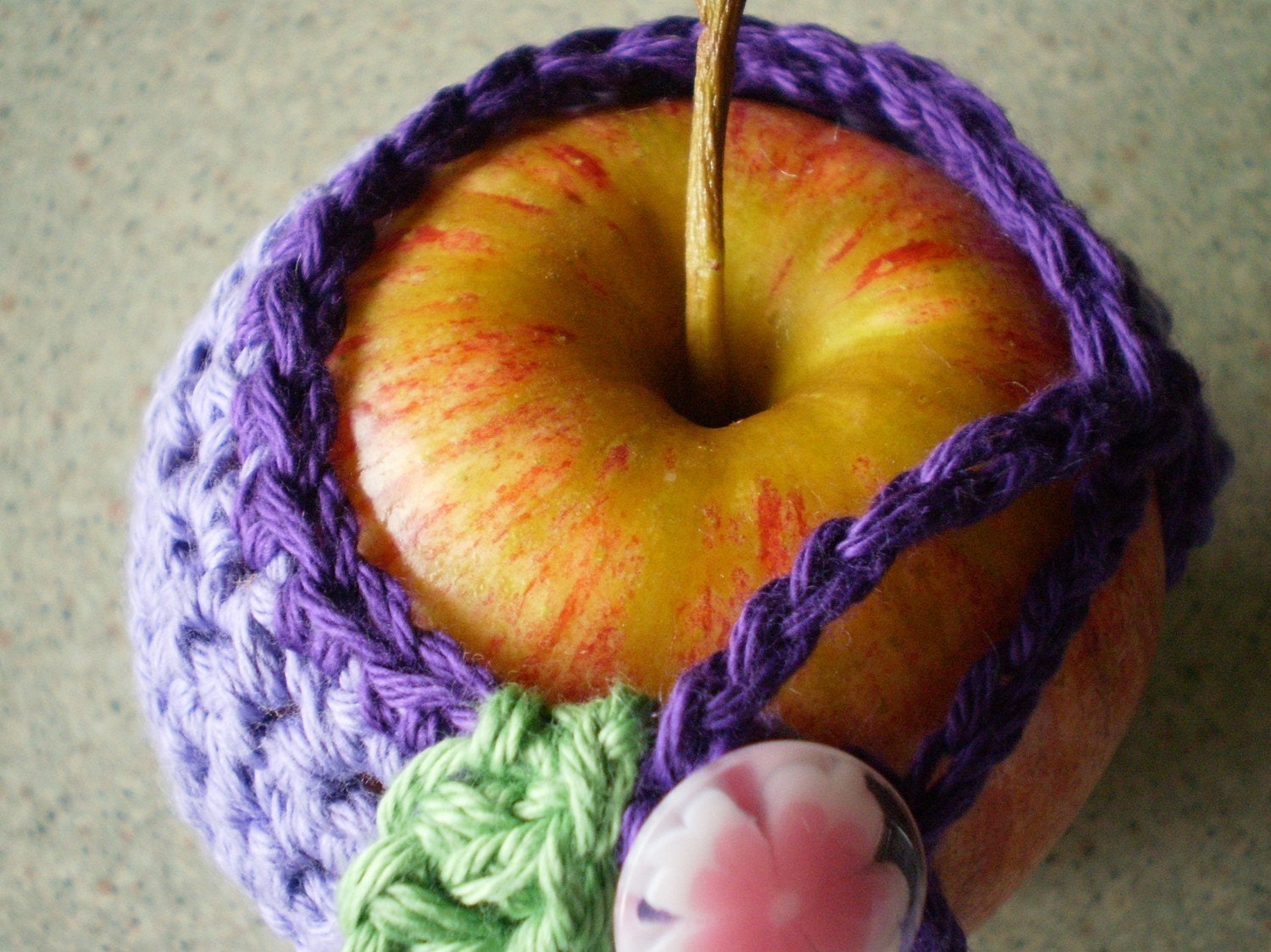 Purple  Crocheted Apple Cozy Cosy Jacket