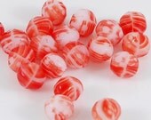 Red Agate Czech FP Glass 8mm Faceted Round  - 20    (ST409)