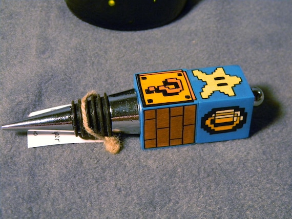 Wine Bottle Stopper - Super Mario Question Block