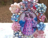 Aurora Borealis Vintage Jeweled Picture Frame