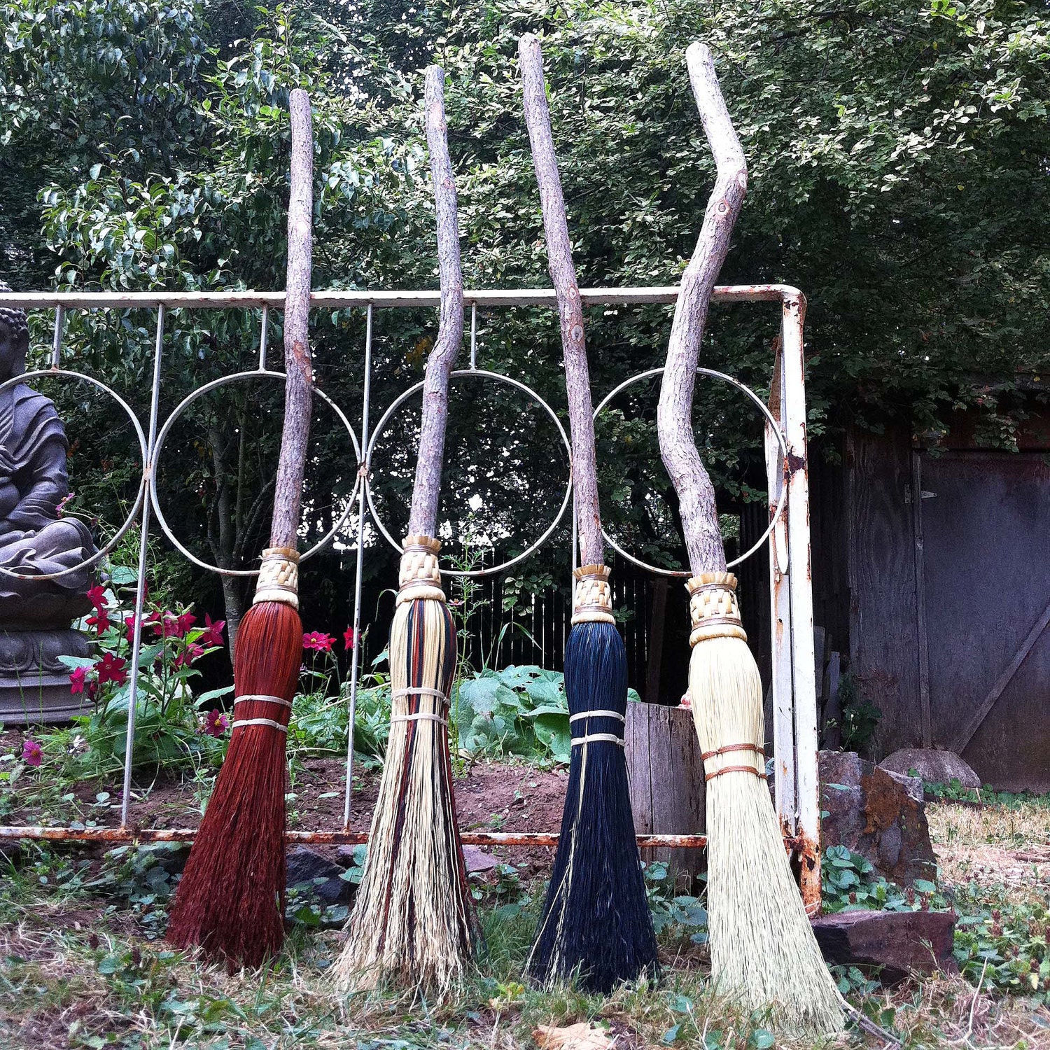 Witch Broom In Your Choice Of Black, Rust or Mix