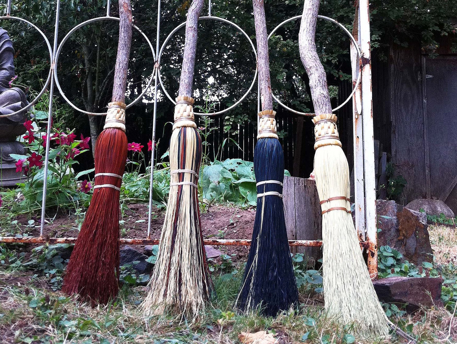 Wedding Besom or Handfasting Broom In Your choice of Black, Rust or Mix
