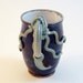 Squid Latte Mug- Inky Brown, Blue Octopus Stoneware