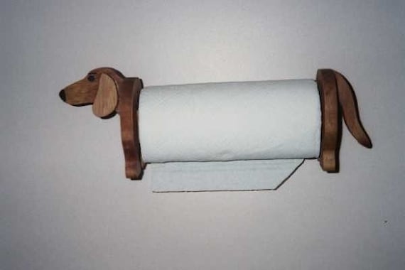 Dachshund paper towel holder handcrafted