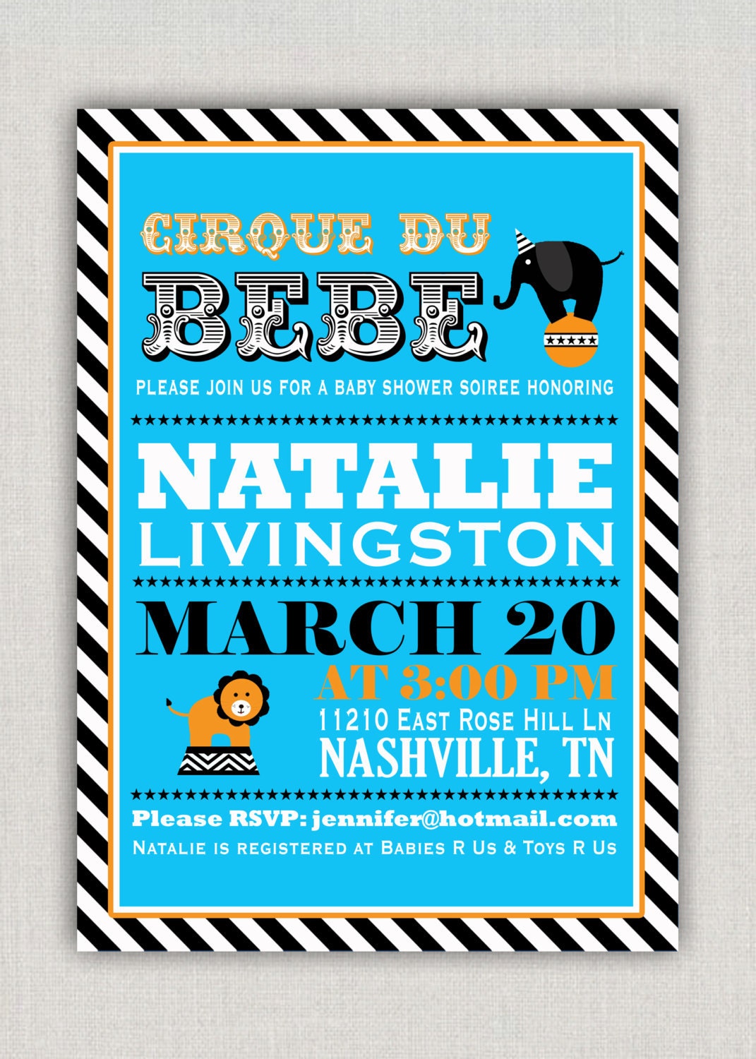 Circus Baby Shower Invitation