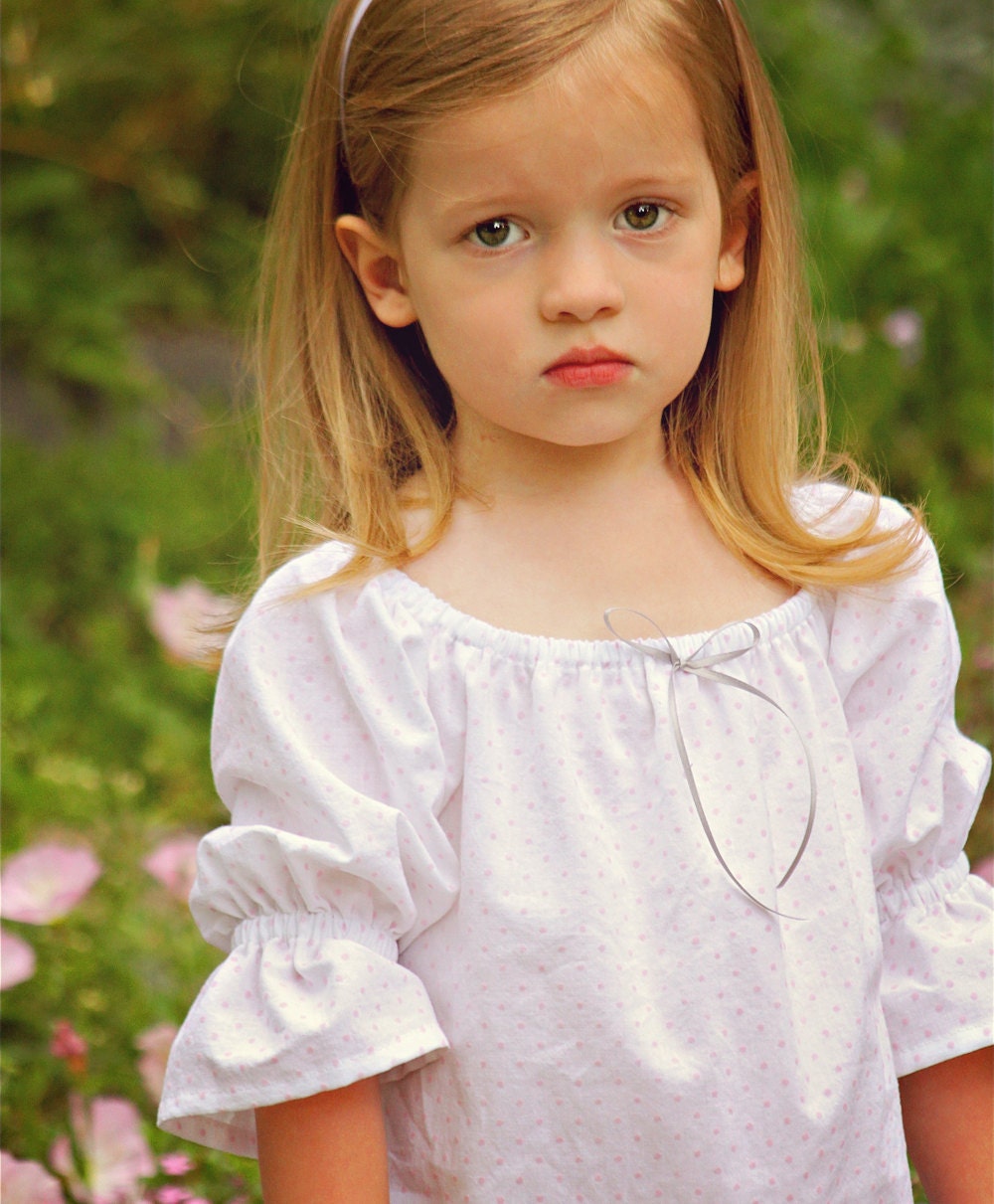 Pink Swiss Dot Night Gown  Girls sizes 10-16