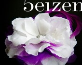 Meghan Series III - Light Ivory and Purple Bloom Hair Clip and Brooch