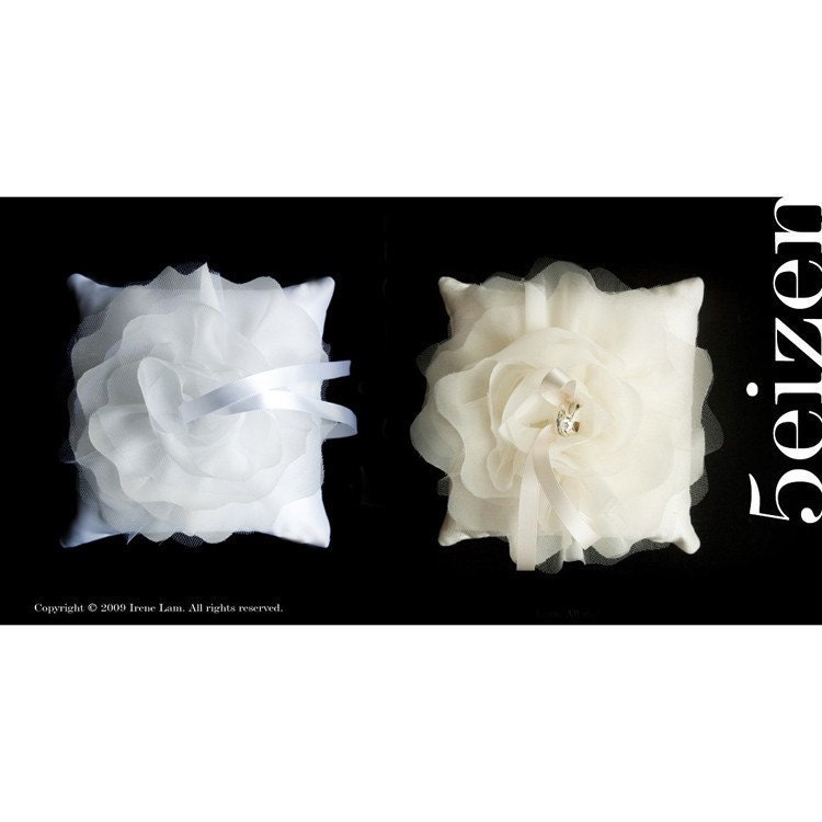 Bloomi Series Package - White and Ivory Bloom Wedding Ring Pillows  (FREE SHIPPING)
