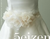 Veroni Bloom Series - Ivory and Pearls Wedding Sash Belt  - FREE SHIPPING