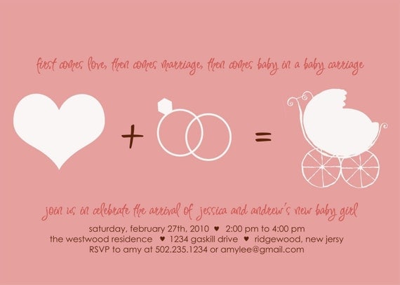 First comes love, then comes.... Baby Shower Invitation Il_570xn