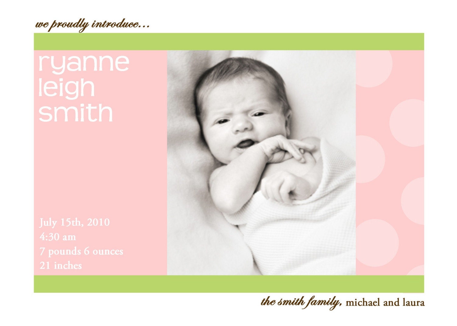 Simplicity - Custom Photo Birth Announcement Il_570xn