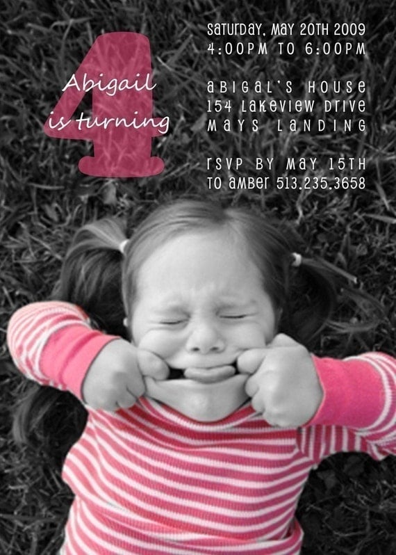 Birthday Invitations Custom Photo Invitations Il_570xn