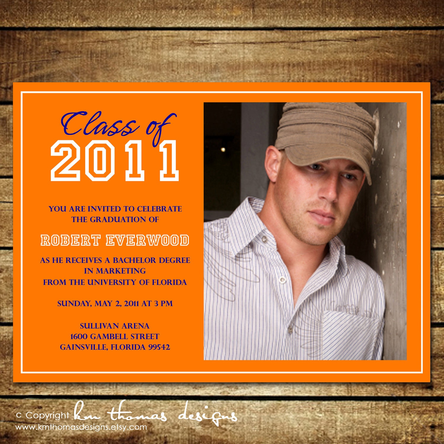 VARSITY LETTER...Custom Photo Graduation Announcement...by KM Thomas Designs Il_570xn