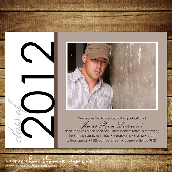 SCHOOL PRIDE...Custom Photo Graduation Announcement...by KM Thomas Designs Il_570xn