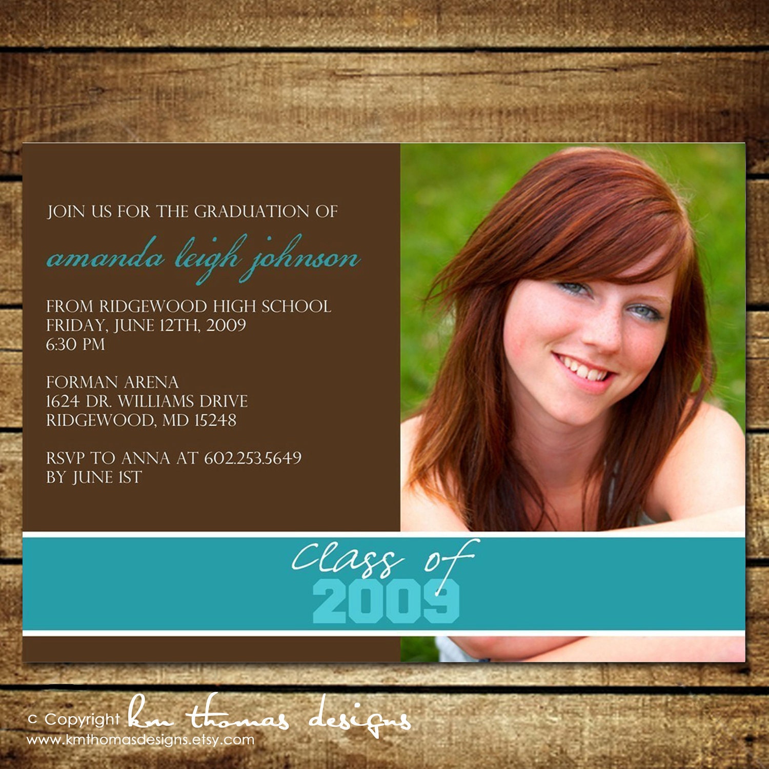 SIMPLE and MODERN...Custom Photo Graduation Announcement or Invitation...by KM Thomas Designs Il_570xn
