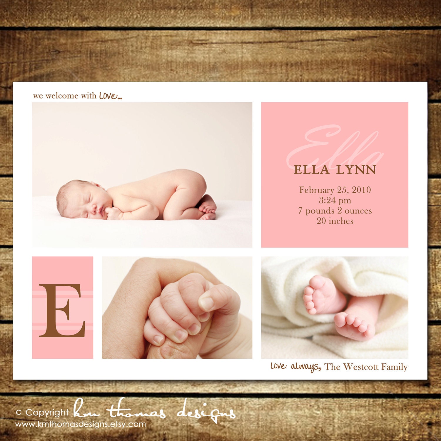 COTTON CANDY...Custom Photo Birth Announcement...by KM Thomas Designs Il_570xn