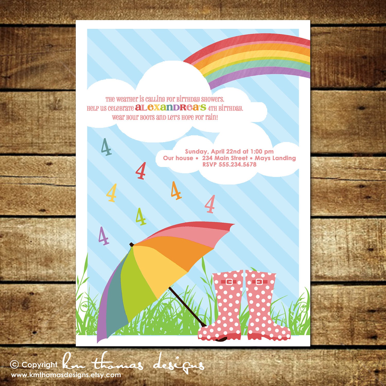 BIRTHDAY SHOWERS...Custom Printable Birthday Invitations...by KM Thomas Designs Il_570xn