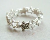 Star ring silver stack ring - metalwork sterling silver stack ring