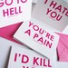 My FUnny Valentine--6 Funny Love Humor Cards And Envelopes Set of 6--Laser Printed Funny Valentines Day Cards